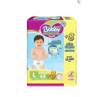 Tã/Bỉm Dán BOBBY Nhật Bản Siêu Thấm Chống Tràn, Giúp Bé Thoải Mái Vận Động Đủ Size NB64 S56 M76 L68 XL62 XXL