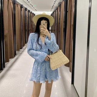Jumsuit hoa nhí xếp ly tay xoè thắt eo siêu mát