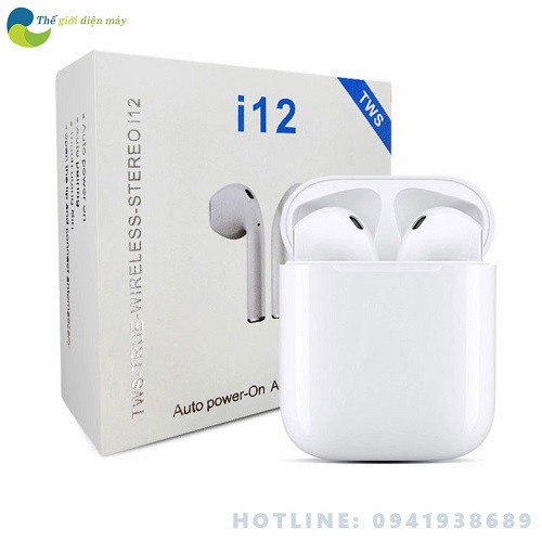 👉𝑪𝑨̉𝑴 𝑩𝑰𝑬̂́𝑵 𝑽𝑨̂𝑵 𝑻𝑨𝒀 👉 Tai Nghe Bluetooth 5.0 i12 TWS - Chất Âm Êm, Trong Trẻm Thời Lương Pin Tốt, Sang Trọng