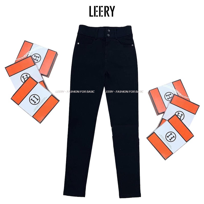 Quần jean nữ LEERY lưng cao, quần tregging chất jean mềm cao cấp dáng skinny nâng mông JEA-01 | BigBuy360 - bigbuy360.vn