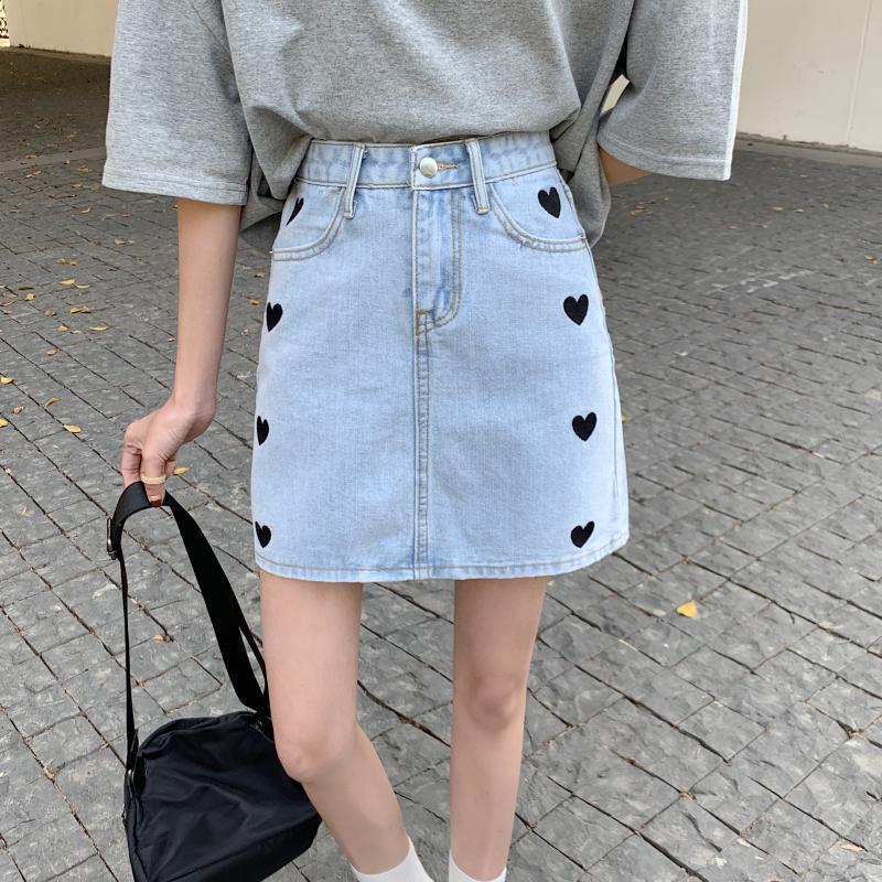 Chân váy jeans chữ A thời trang dành cho nữ