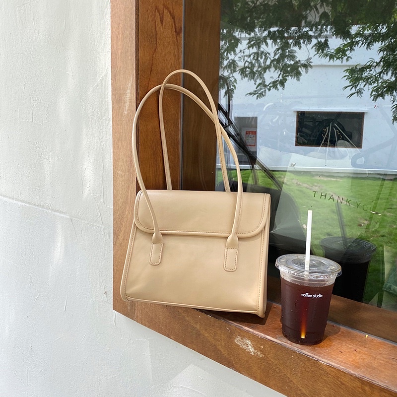 (Có sẵn Be,Nâu) Túi vintage da mềm form dây quai cao phù hợp đi học đi làm lịch sự phong cách Hàn quốc
