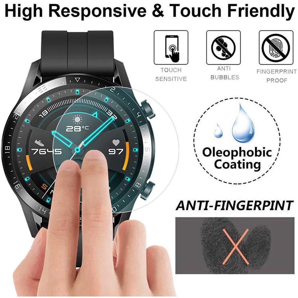 Kính Cường Lực 9h 2.5d Cao Cấp Cho Đồng Hồ Huawei Watch Gt 2 46mm