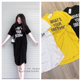 Váy cotton chữ xoắn eo