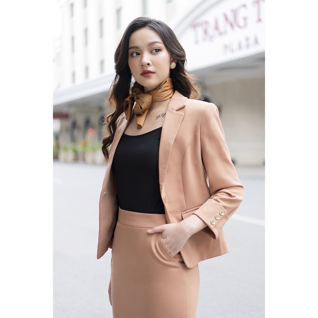 Set Vest Nữ Công Sở màu đen Luperi áo vest chân váy bút chì kiểu dáng tối giản sang trọng LFSVEST080