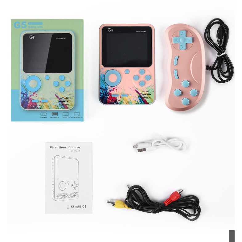 Máy Chơi Game Cầm Tay 4 Nút Intendo Cổ Điển Tích Hợp 500 Game Tặng Kèm Tay Cầm 2 Người Chơi Kết Nối Tivi