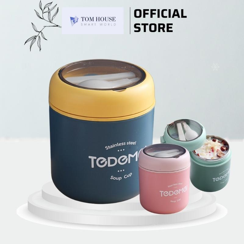 [Inox 304 Giữ Nhiệt] Cốc Đựng Cháo TODOMOI Kèm Muỗng Hộp Đựng Cháo Canh Soup Bền Đẹp Có Tay Xách Nắp Đậy