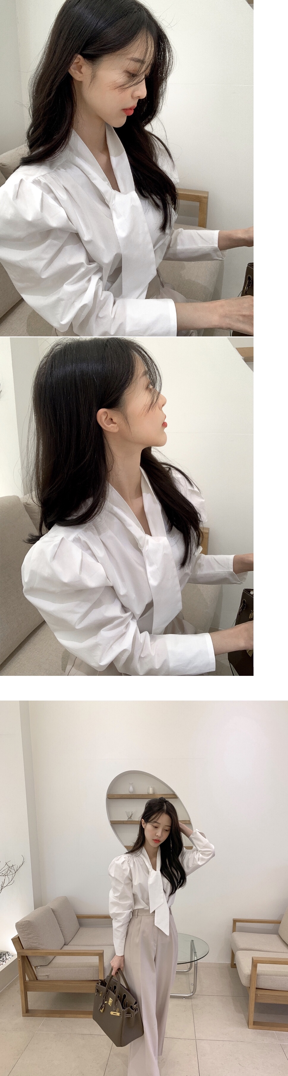 Sơ Mi Nữ Buộc Dây + Quần Dài Bó Sát Lưng Cao Thời Trang Hàn Quốc | BigBuy360 - bigbuy360.vn