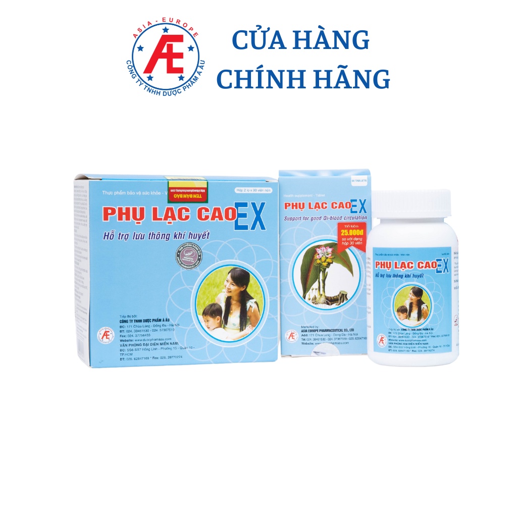 Phụ Lạc Cao EX- Hỗ trợ giảm triệu chứng rối loạn kinh nguyệt từ thảo dược hộp 90 viên hộp 180 viên DƯỢC PHẢM Á ÂU