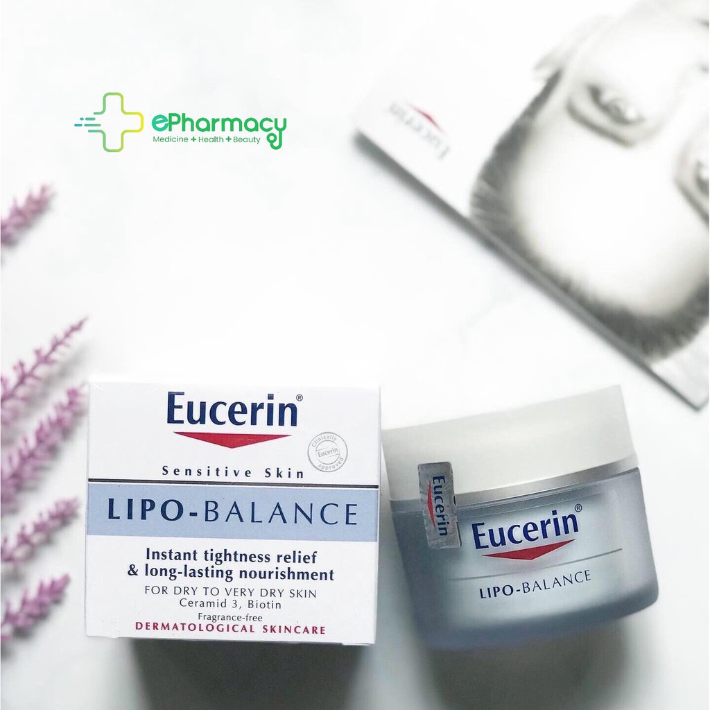 Kem Dưỡng Ẩm Eucerin Chuyên Sâu Dành Cho Da Khô, Da Nhạy Cảm-Eucerin Lipo Balance 50ml