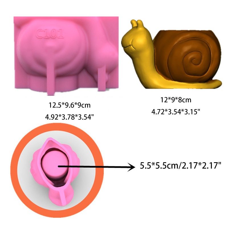 Khuôn Silicone Làm Xà Phòng/Xà Phòng Hình Ốc Sên 3D Trang Trí Nhà Cửa/Văn Phòng
