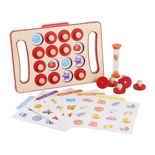 Bàn cờ Ghi nhớ 16 núm chi tiết dành cho bé[Luyện trí nhớ, nhận biết màu sắc, hình học, con vật]