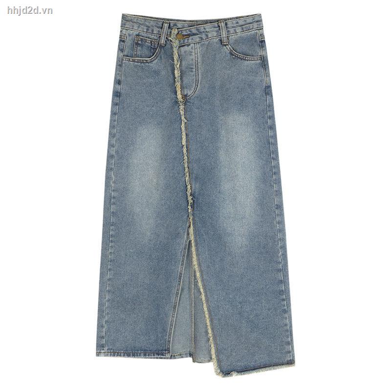 Chân Váy Denim Lưng Cao Dáng Chữ a Thiết Kế Xẻ Tà Thời Trang Mùa Hè Cá Tính Cho Nữ