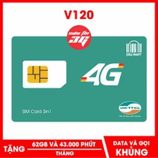 (Siêu hot) Sim V120 VIETTEL trọn gói nghe, gọi, lên mạng 6 tháng