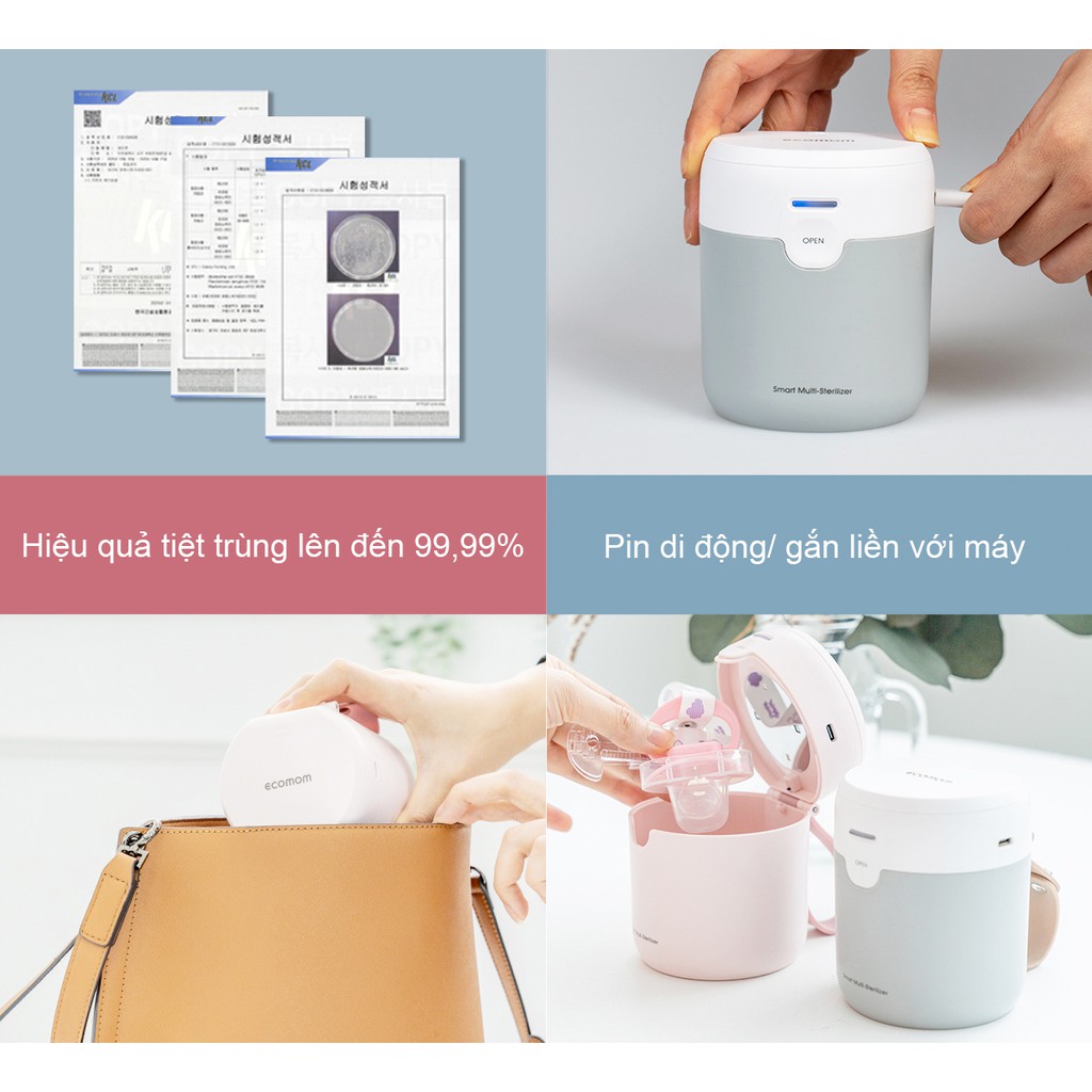 MÁY TIỆT TRÙNG CẦM TAY DI ĐỘNG BẰNG TIA UV ECOMOM E-203