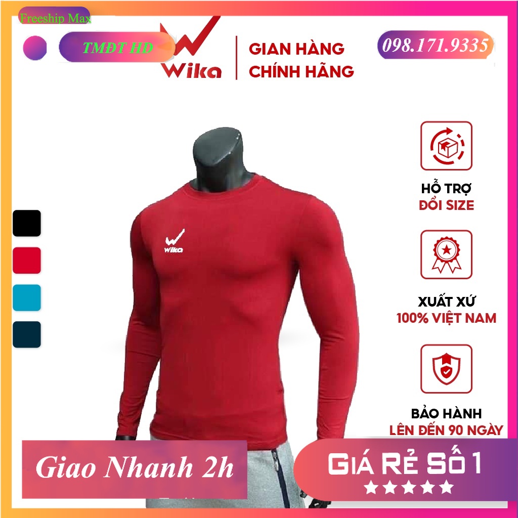 ⭐ Áo Thể Thao Giữ Nhiệt WIKA Thiết Kế Ôm Body, Chất Cotton Mềm Mịn, Có Độ Co Giãn Thoải Mái Khi Vận Động Nhiều Màu