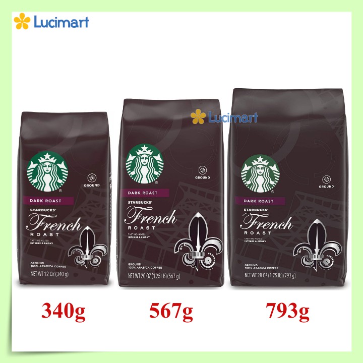 Cà phê Starbucks rang xay sẵn nguyên chất 100% Arabica Coffee [Hàng Mỹ]