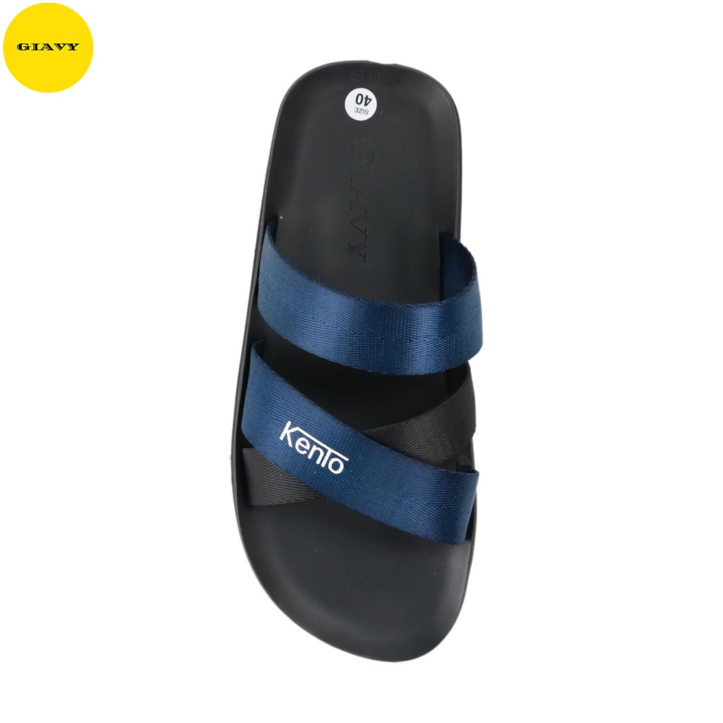 Dép nam quai chéo, vải bố phối màu đơn giản DTL427 - GIAVY