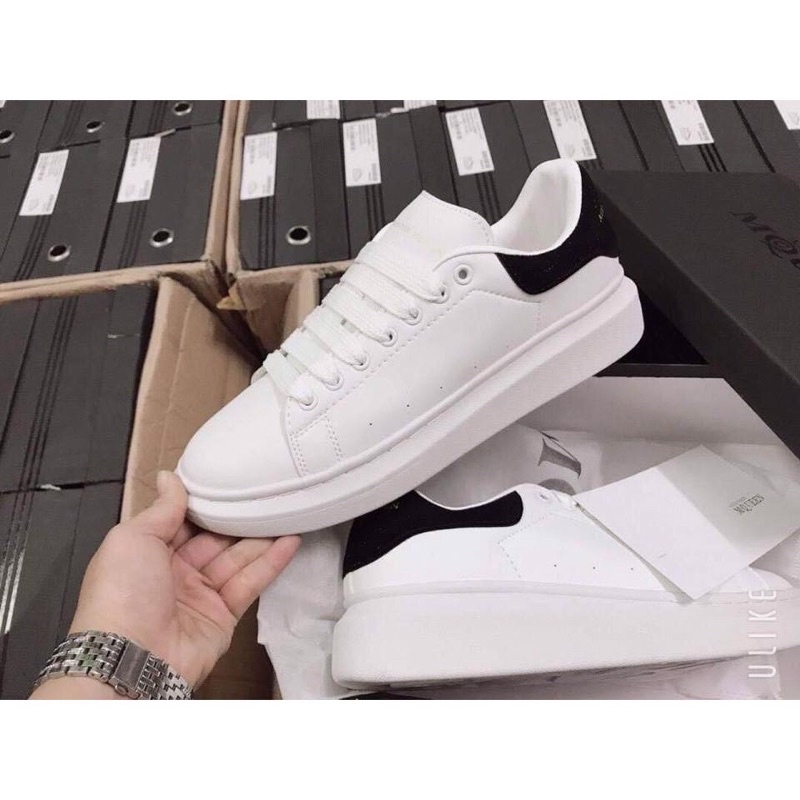 Giày 𝐌𝐂 𝐐𝐔𝐄𝐄𝐍 ⚡️𝐒𝐢ê𝐮 𝐑ẻ⚡️ Giày MCQ Độn Đế 3 Phân Màu Trắng Gót Đen nam nữ Hot Trend full box bill