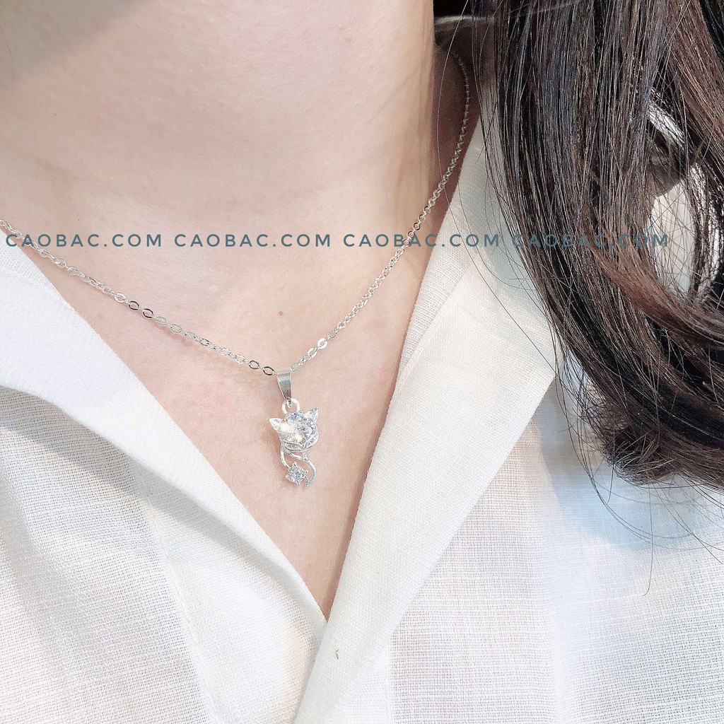 Dây Chuyền Bạc Nữ S925 CaoBac Silver Mặt Hồ Ly Đá Nhọn Phong Cách Cá Tính Cho Bạn Nữ - Trang Sức Cáo Bạc JEWELLERY