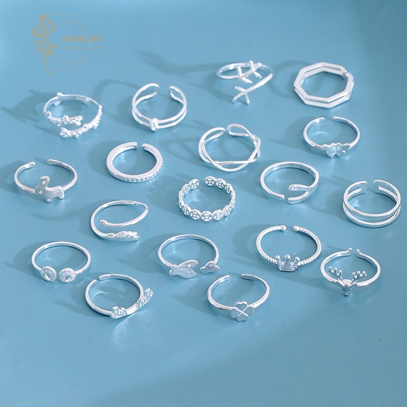 nhẫn hở mạ bạc 925