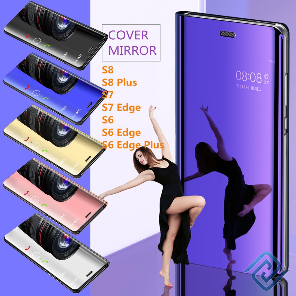 Bao da điện thoại mặt kính mạ điện cho Samsung Galaxy S8 / S8 Plus / S7 / S7 Edge / S6 / S6 Edge / S6 Edge Plus