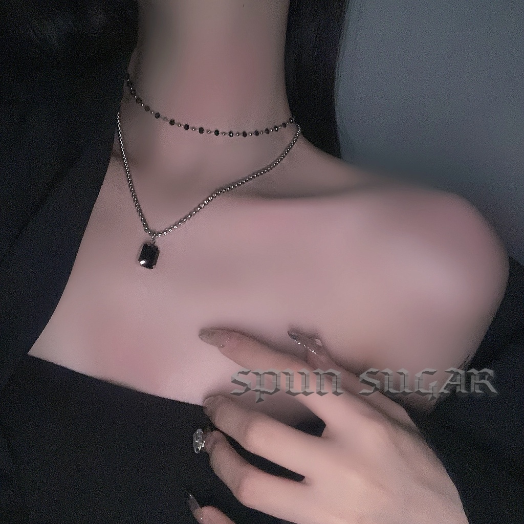 Vòng cổ Hai Lớp Bằng Thép Titan Phong Cách Tối Giản Chất Lượng Cao