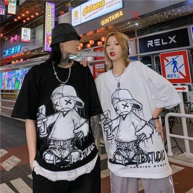 [Rẻ vô địch] Áo cotton tay lỡ dáng rộng unisex freesize dành cho nữ _ Cậu bé đội mũ | BigBuy360 - bigbuy360.vn