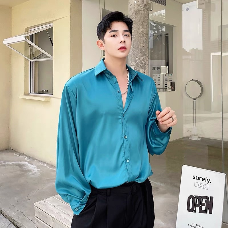[Hàng order] Áo sơ mi lụa tay dài Thời trang-QB STORE
