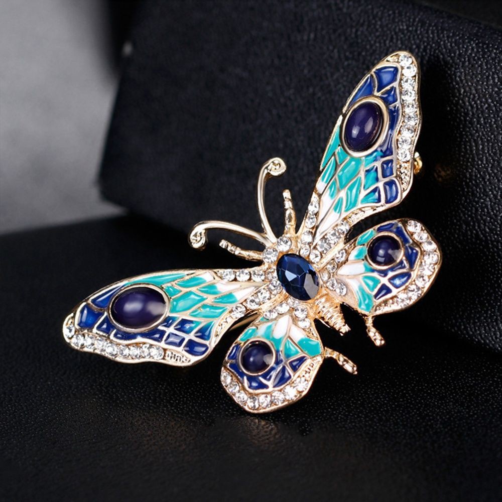 Trâm cài áo hình bướm đính đá giả thời trang