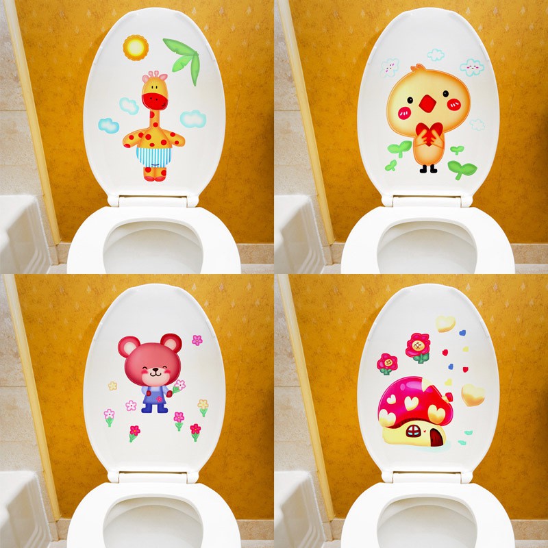 Miếng dán khử mùi than hoạt tính trang trí phòng, bồn cầu, Toilet  hình thú ngộ nghĩnh