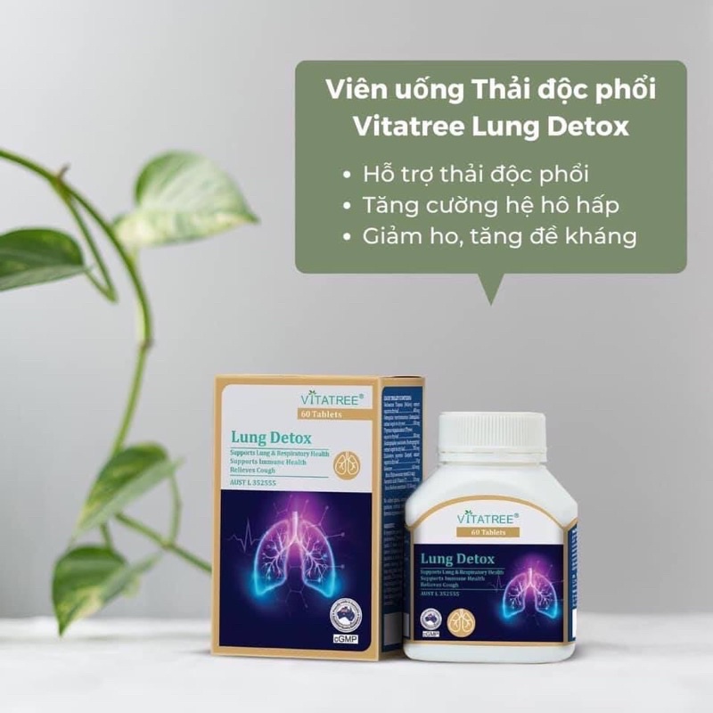 Viên uống thải độc phổi Lung detox Vitatree 60 viên