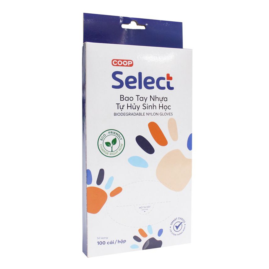 Găng tay, bao tay thực phẩm tự huỷ sinh học Select hộp 100 cái (50 đôi)