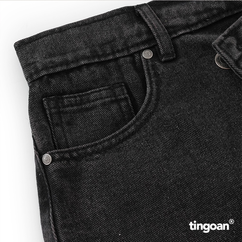 TINGOAN® - Quần short bò cắt cạp lệch màu lông chuột tingoan MASCARA JEANS SHORT/LC