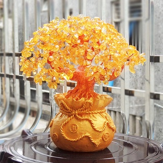 Cây thần tài, cây tài lộc, cây đá phong thủy, cây phát tài, phát lộc, cây trang trí may mắn cao 22cm