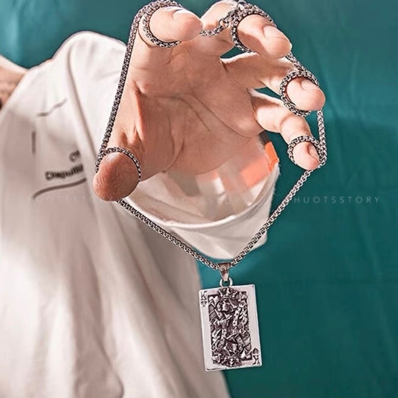 Vòng cổ nam titan hình lá bài, dây chuyền nam nữ unisex cá tính- VCT0008 - ChuotsStory