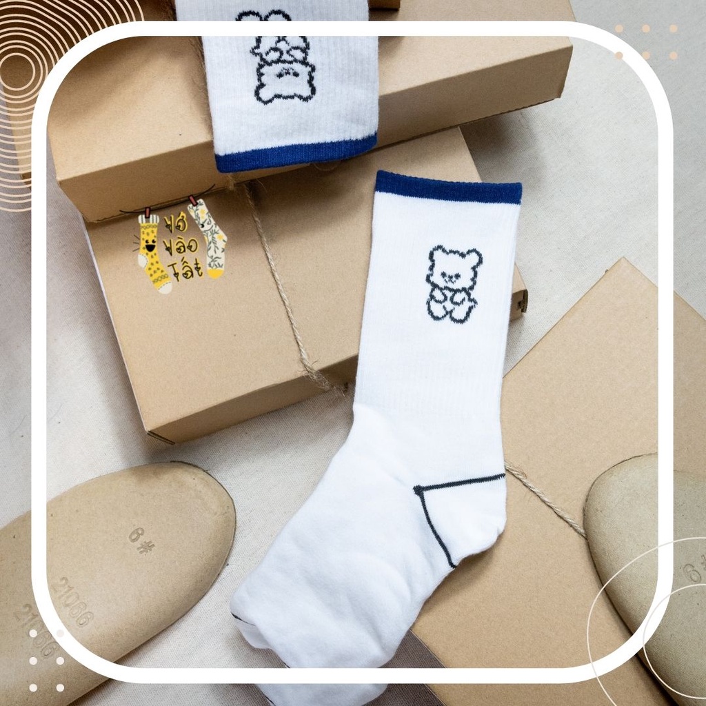 TẤT VỚ CỔ CAO NỮ GẤU XANH DƯƠNG ĐẬM