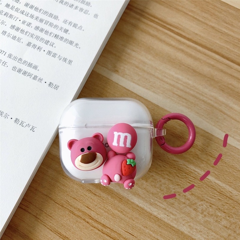 DISNEY Vỏ Bảo Vệ Hộp Sạc Tai Nghe Airpods F6 Mềm Trong Suốt Họa Tiết Chú Gấu Dễ Thương