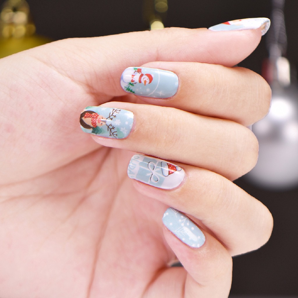 [Hàng mới về] Tờ sticker dán móng họa tiết Giáng Sinh trang trí móng nghệ thuật