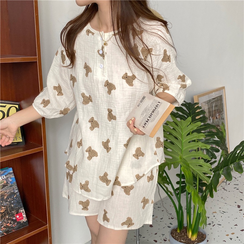 Bộ Đồ Ngủ Mặc Nhà In Hoạt Hình Dễ Thương Thời Trang Mùa Hè 44940 | BigBuy360 - bigbuy360.vn