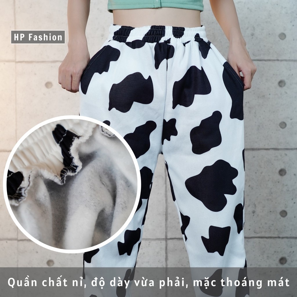 Quần jogger bò sữa ❤️ Quần nỉ cotton Ulzzang dây rút form rộng Unisex nam nữ