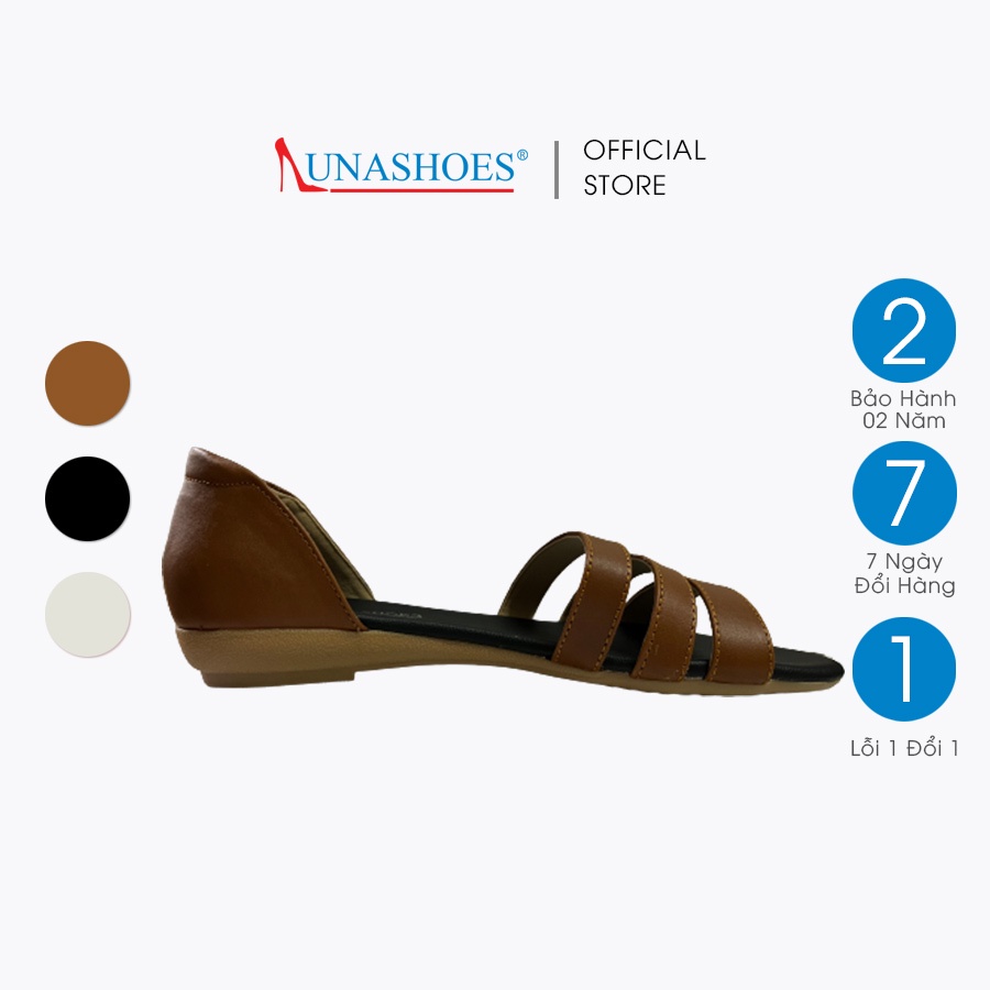 Sandal đế bằng nữ da bò mềm LUNASHOES 6604 bảo hành 2 năm 1 đổi 1