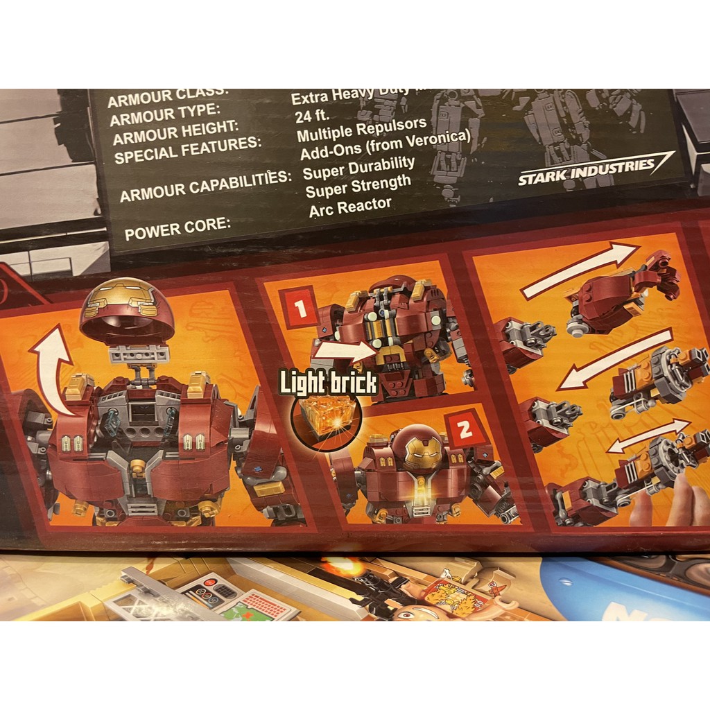 Đồ chơi lắp ráp non lego Người sắt Iron man mark 44 Hulk Buster siêu anh hùng Marvel NBlue mã Lepin 07101