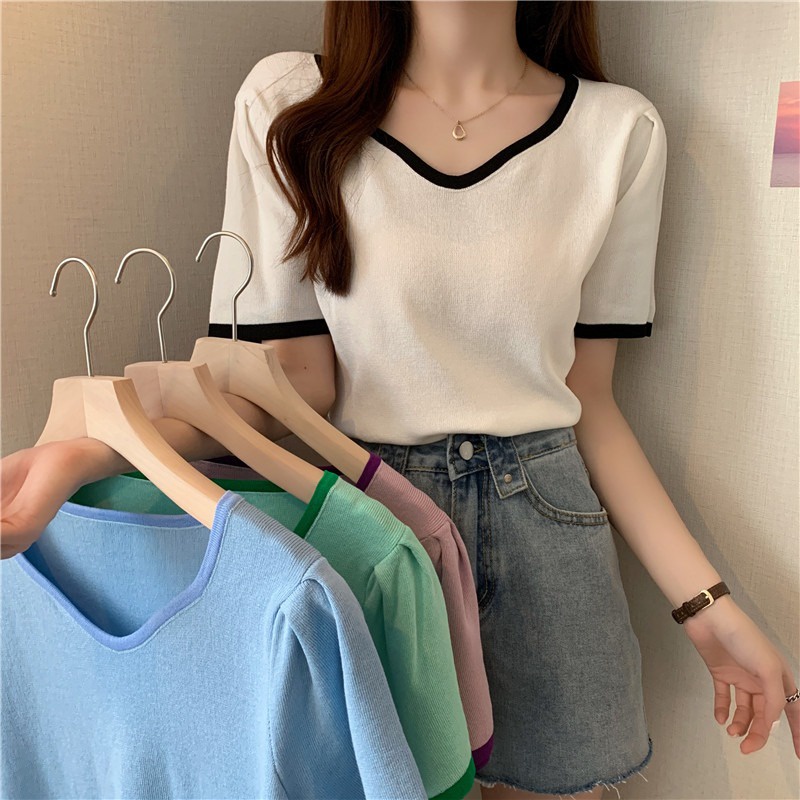 Áo Thun Nữ Totoro Cute Hình Trái Tim Form Đẹp Có Nhiều Màu Lựa Chọn Chất Dệt Kim