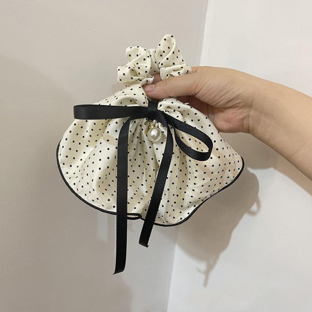Dây Cột Tóc Co Giãn Họa Tiết Chấm Bi Đơn Giản Phong Cách Hàn Quốc