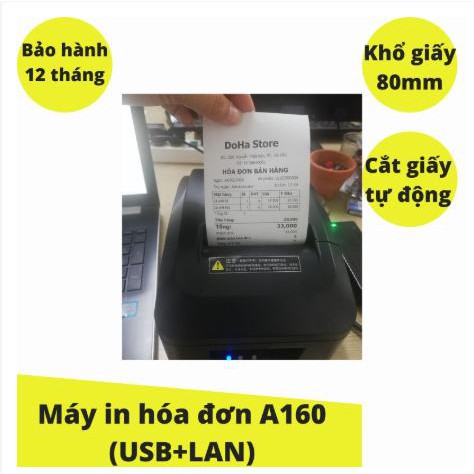 Máy in hóa đơn nhiệt Xprinter A160 USB+LAN