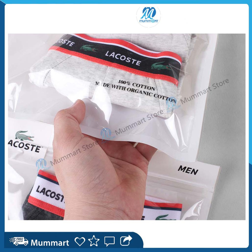 [Hình thật] Quần xịp nam lacoste xuất dư, Quần sịp nam tam giác cotton - Mummart