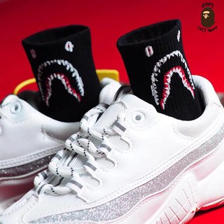 [FREESHIP] Tất/Vớ Bape Shark chất liệu Cotton, 2 màu đen trắng Cực ngầu dành cho tín đồ Streetwear Bape Việt Nam