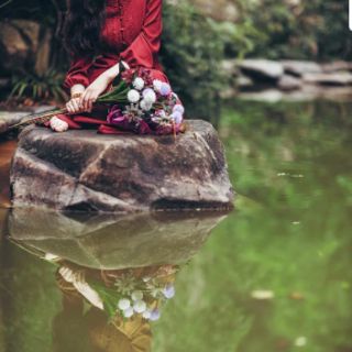 Váy Đỏ dáng dài phong cách Vintage
