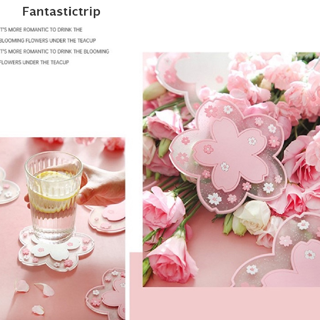 Bộ 2 Miếng Lót Kính Cách Nhiệt Chống Trượt Họa Tiết Hoa Anh Đào Xinh Xắn